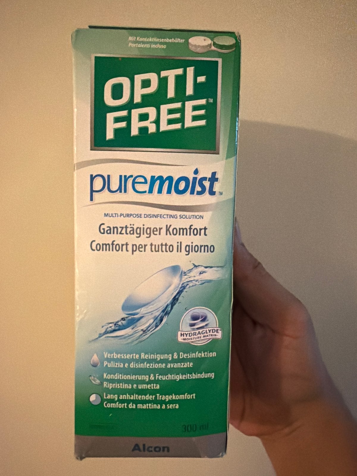 OPTI-FREE PureMoist lenzenvloeistof 300ml met lenshouder, Ophalen of Verzenden, Nieuw, Overige typen