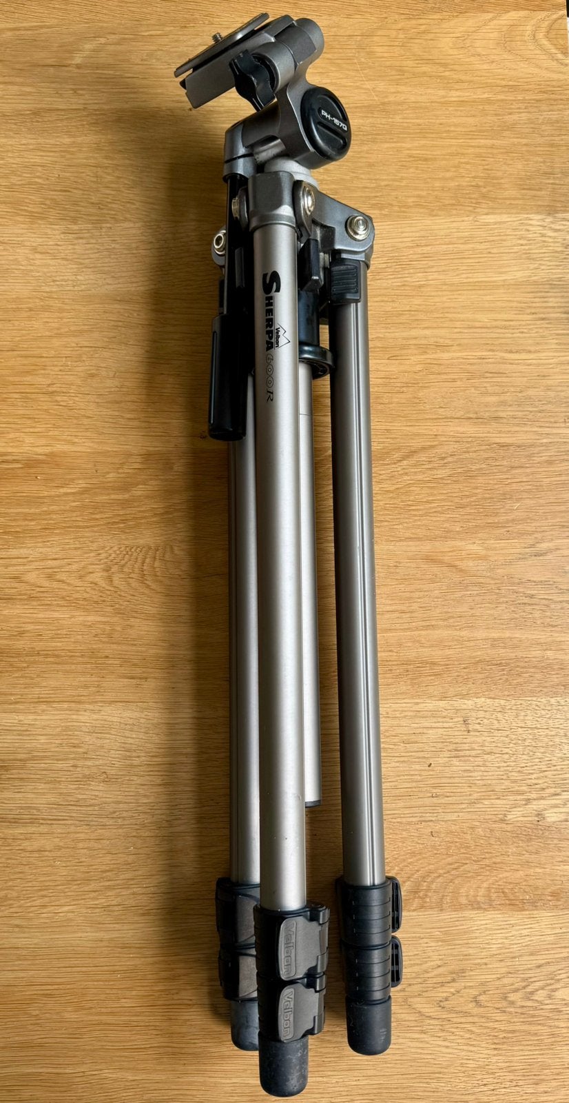 Velbon Sherpa 600R inclusief PH-157Q statiefkop, Ophalen of Verzenden, Zo goed als nieuw, Driepoot, Velbon