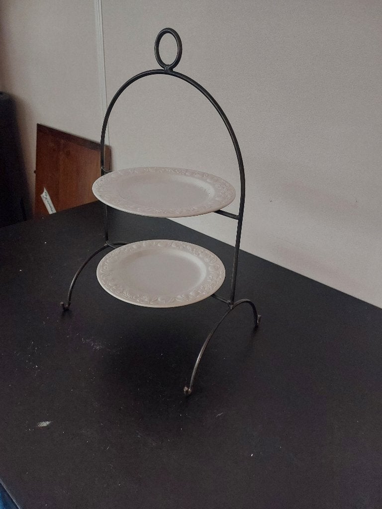 etagere met 2 borden ( 500720), Ophalen, Zo goed als nieuw