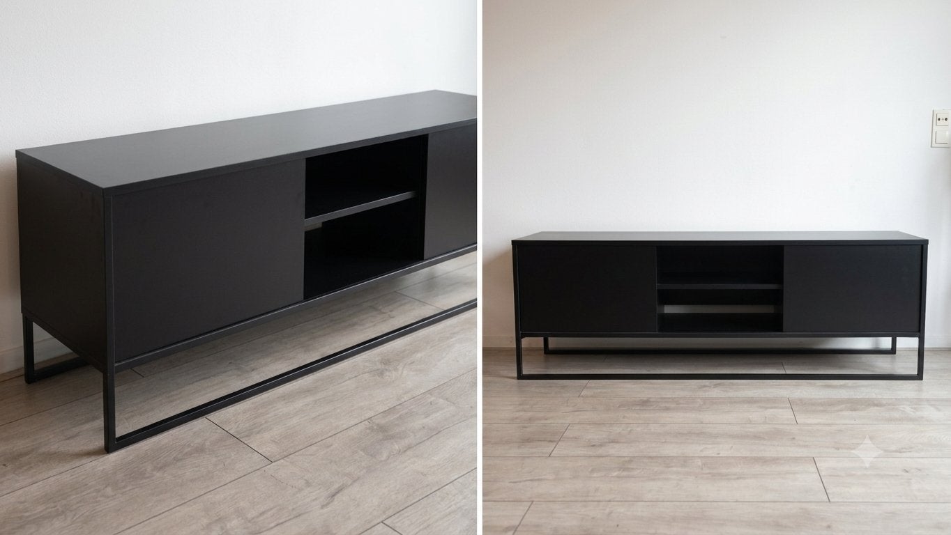 Tv meubel zwart, Ophalen, 100 tot 150 cm, Zo goed als nieuw, Minder dan 100 cm