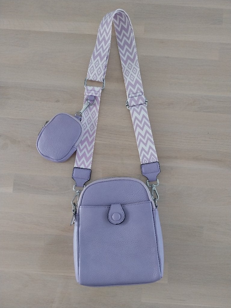 Paarse schoudertas met extra mini tasje/portemonnee., Ophalen of Verzenden, Nieuw, Paars, Overige merken