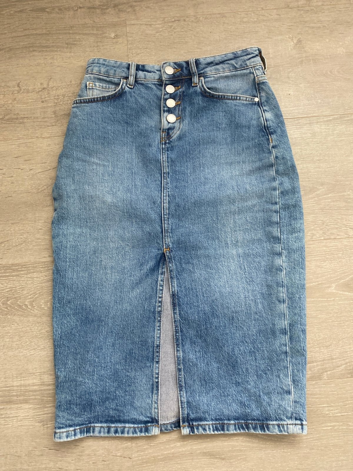 Revelation denim midi rok maat XS, Blauw, Ophalen of Verzenden, Zo goed als nieuw, Maat 34 (XS) of kleiner