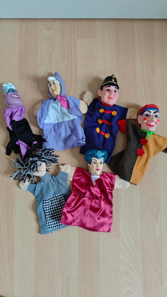 Set van 6 handpoppen voor poppenkast, Kinderen en Baby's, Speelgoed | Overig, Ophalen of Verzenden, Gebruikt, Jongen of Meisje