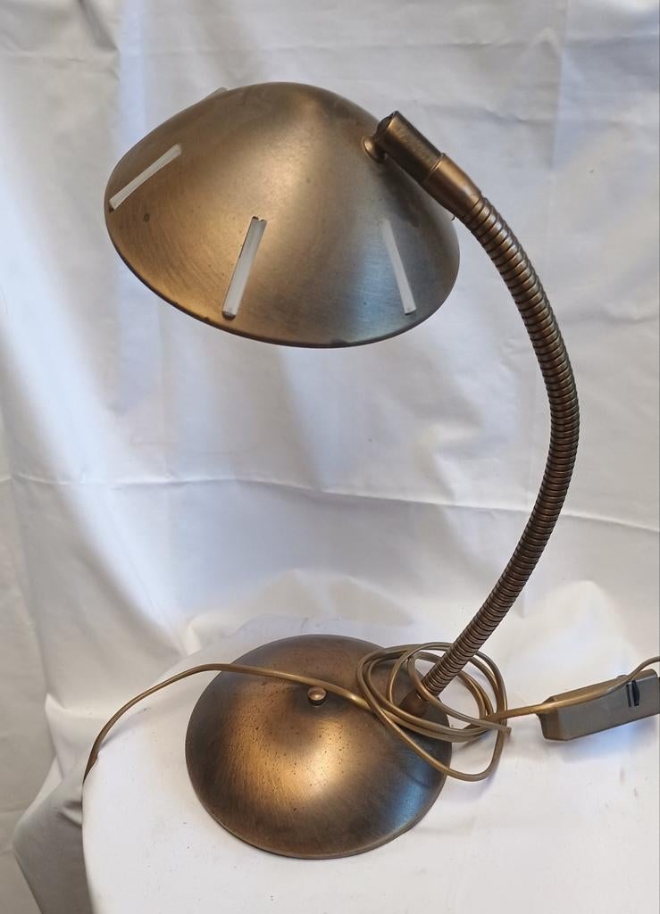 Vintage Bureau Lamp met Zwanenhals, Ophalen of Verzenden