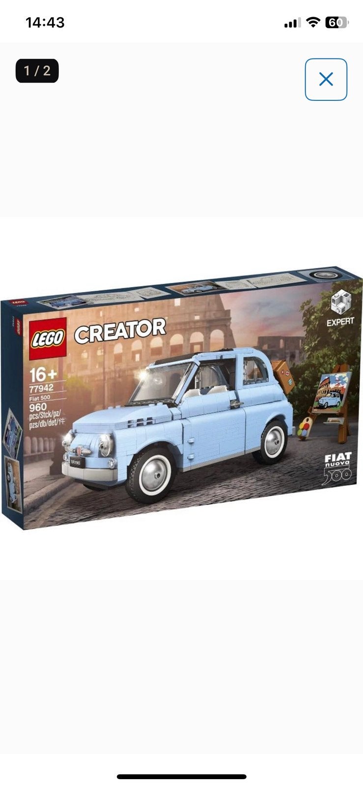 Nieuw Lego 77942 Fiat 500 Limited Light Blue Edition, Lego, Nieuw, Ophalen of Verzenden, Ongeopend/sealed