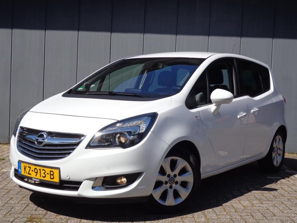 Opel Meriva 1.4i Turbo Blitz 1Eig,VolDealer Onderhoud, Voorwielaandrijving, Stof, Gebruikt, Wit