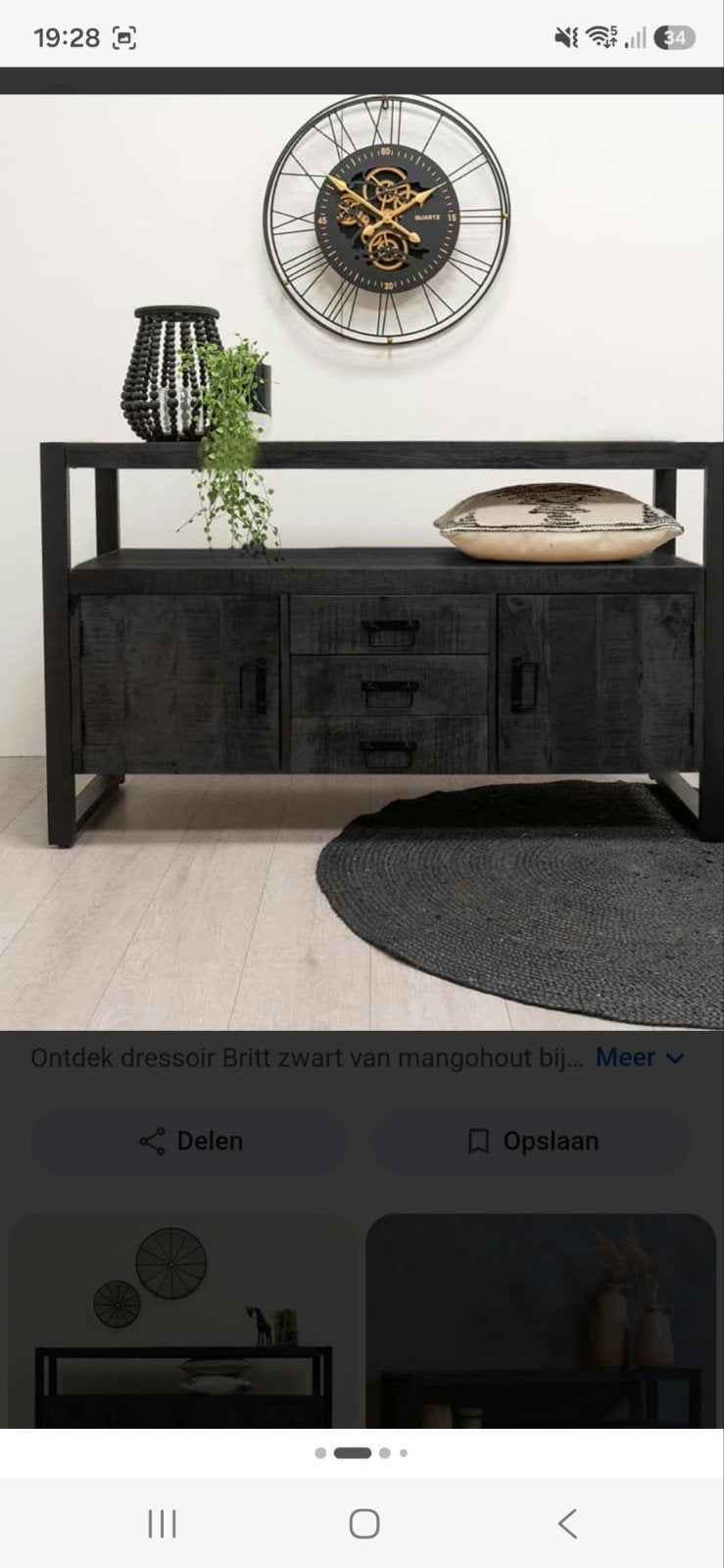 dressior britt mangohout, Zo goed als nieuw, Metaal, 25 tot 50 cm, 50 tot 100 cm