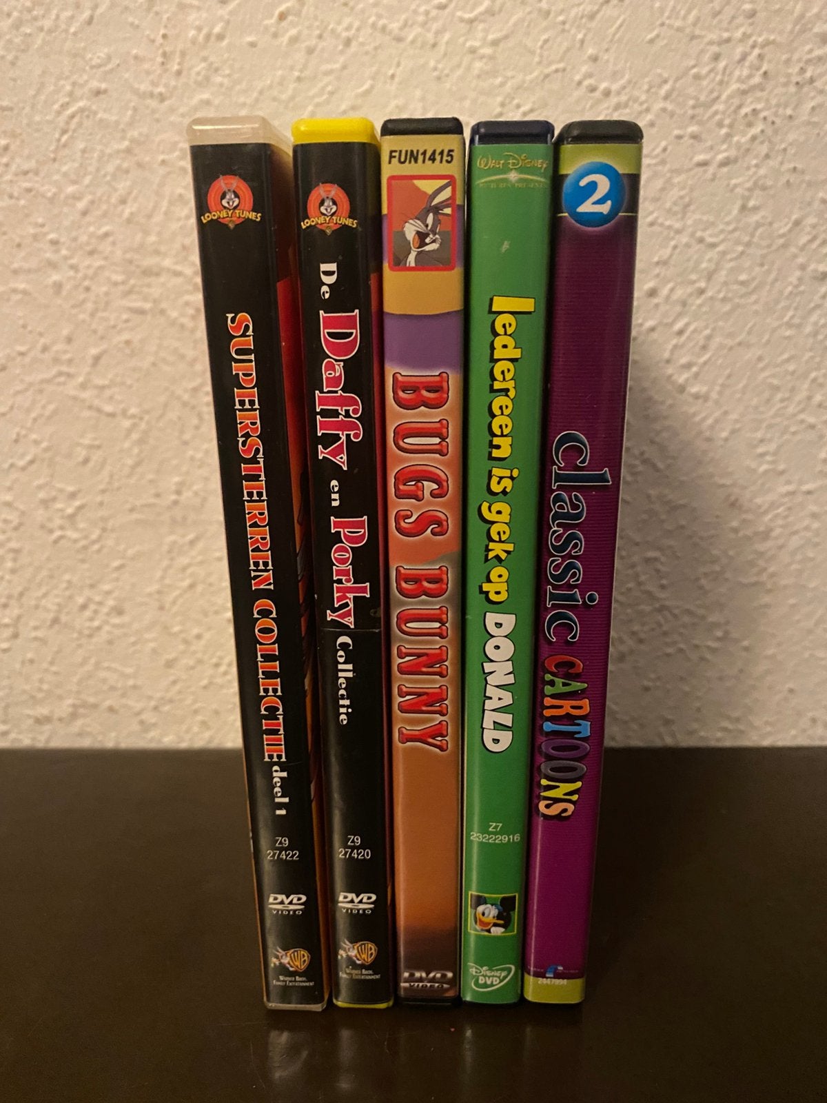 5x DVD’s Looney Tunes etc (Bugs Bunny Duffy Duck Donald), Cd's en Dvd's, Alle leeftijden, Ophalen of Verzenden, Zo goed als nieuw