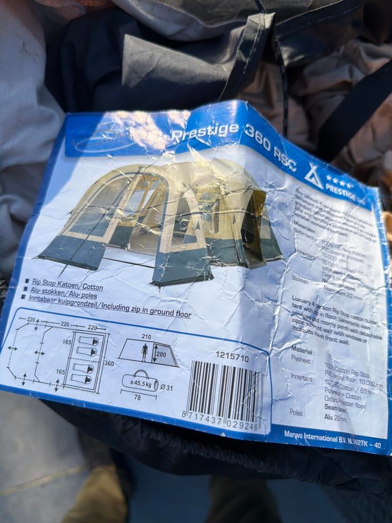 Bardani Prestige 360 RSC tent let op!!!!zie beschrijving, Caravans en Kamperen, Tenten, Ophalen, Gebruikt, Tot en met 4