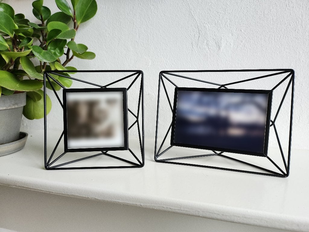 2x Metal Wire Structure Picture Frames, Audio, Tv en Foto, Fotografie | Fotolijsten, Zo goed als nieuw, Metaal, Met glas, Portrait en Landscape