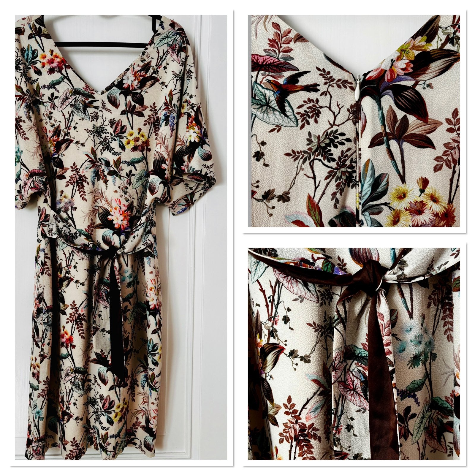 Prachtige bohemian Steps jurk met vogel & bloemenprint ZGAN, Maat 38/40 (M), Meerkleurig, Ophalen of Verzenden, Zo goed als nieuw
