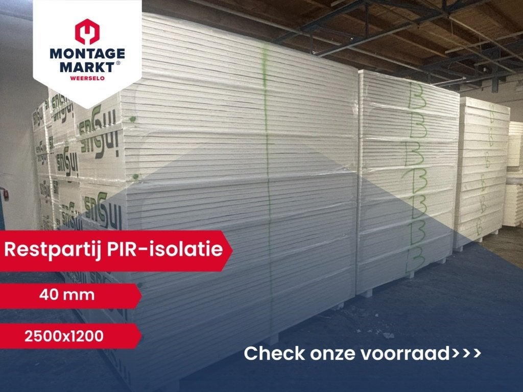 Restpartij PIR-isolatie | Insus | 40 & 60 & 80 mm | Alu/Alu, Ophalen, Vloerisolatie, Nieuw, Hardschuim (Pir)