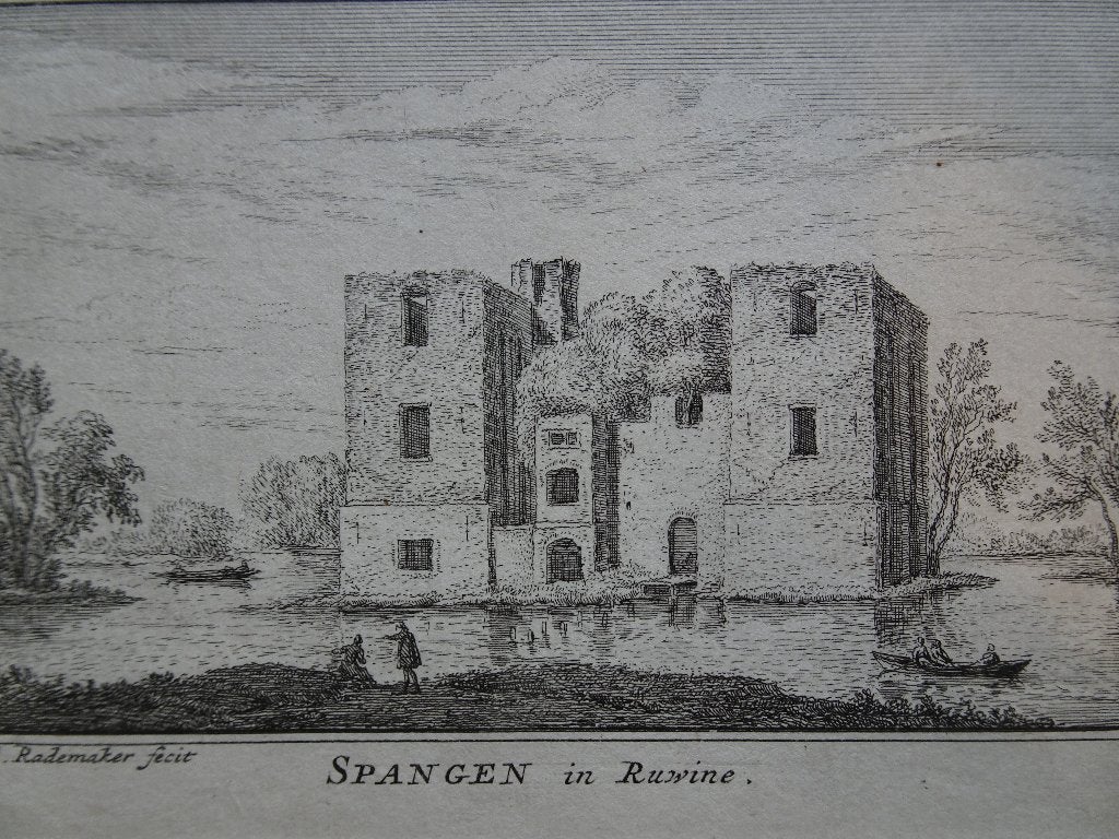 gravure kasteel Spangen, Overschie Rotterdam Rademaker 1790, Ophalen of Verzenden, Origineel