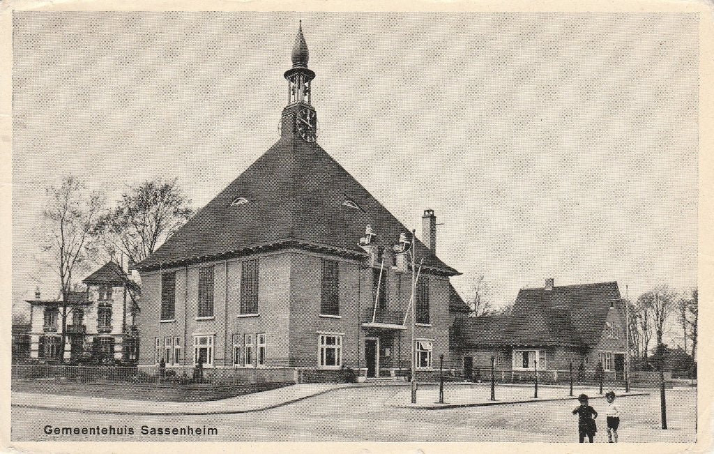 Sassenheim   Gemeentehuis, Ophalen of Verzenden, 1940 tot 1960, Gelopen, Zuid-Holland