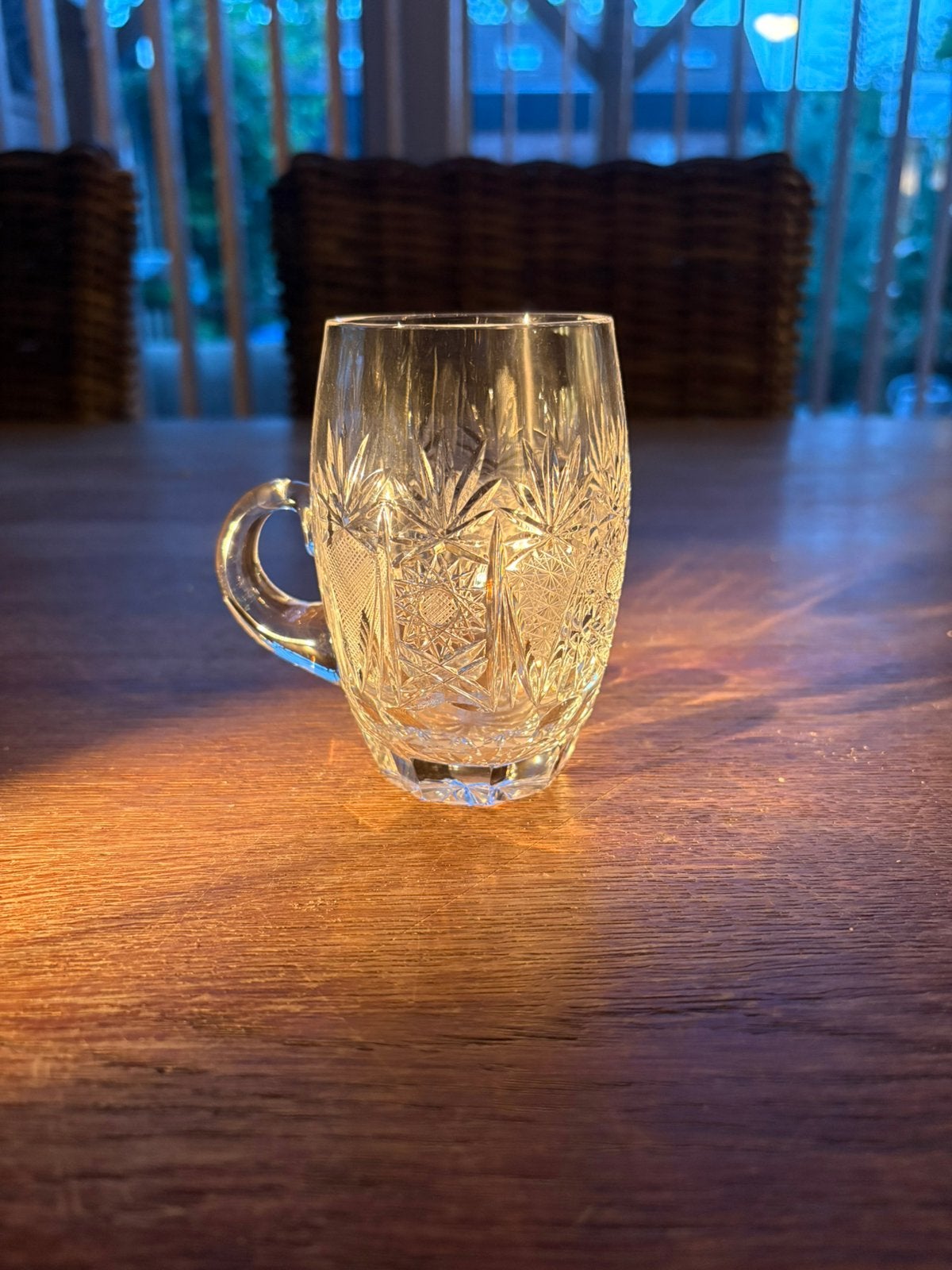 vintage lead crystal mug, Antiek en Kunst, Antiek | Glas en Kristal, Ophalen of Verzenden