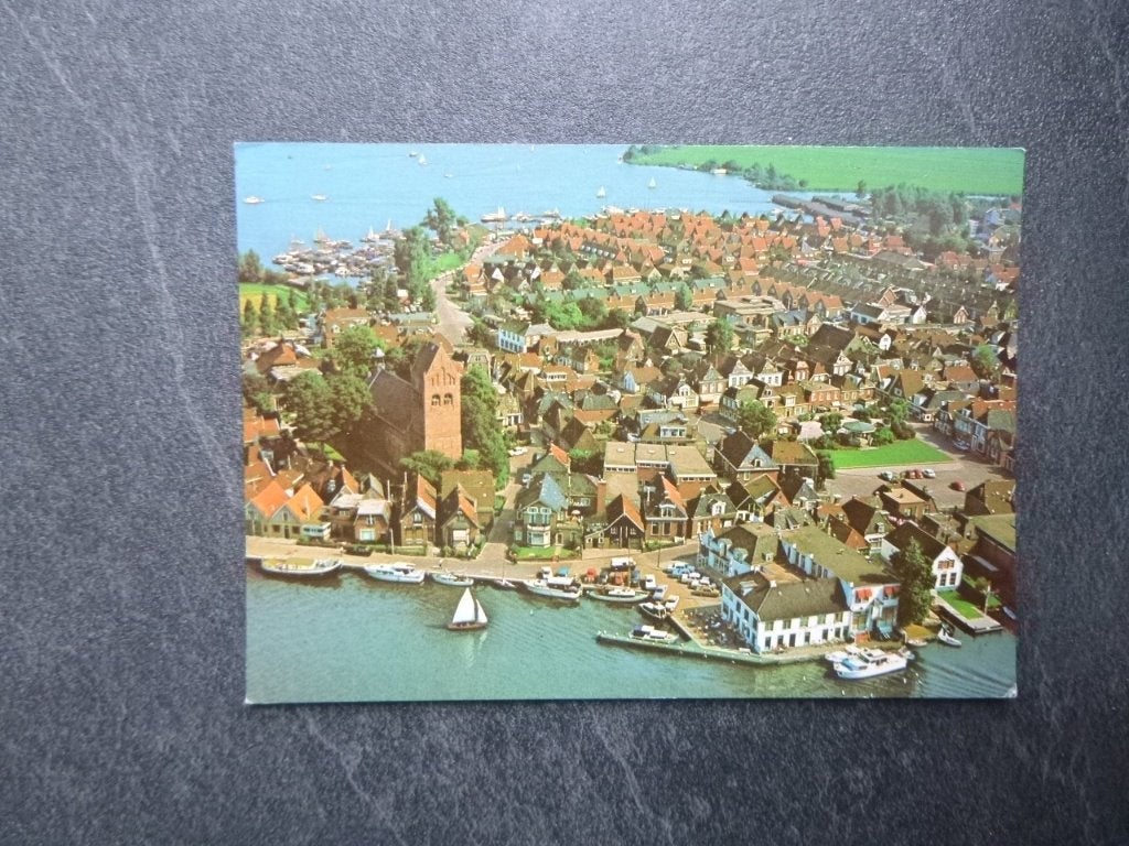 Grouw, panorama/luchtfoto 1989, Verzenden, Voor 1920, Gelopen