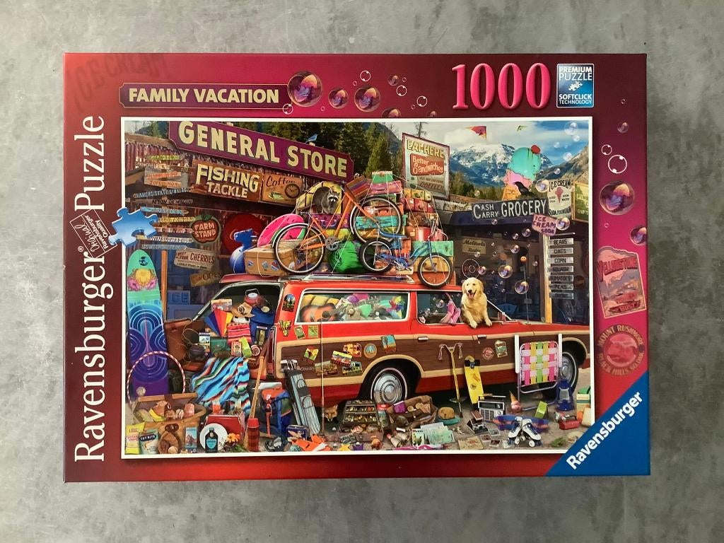 Ravensburger puzzel, 1000 stukjes - Family Vacation, Ophalen of Verzenden, 500 t/m 1500 stukjes, Zo goed als nieuw, Legpuzzel