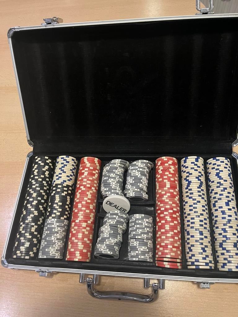 Pokerset chips in koffer, Ophalen of Verzenden, Zo goed als nieuw