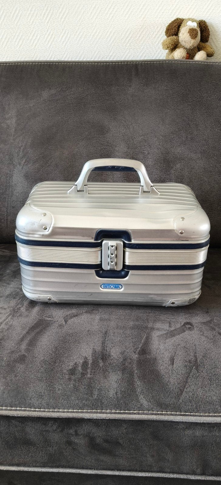 Vintage Limited Edition Rimowa Beautycase Zilver/Blauw, Ophalen of Verzenden, Gebruikt