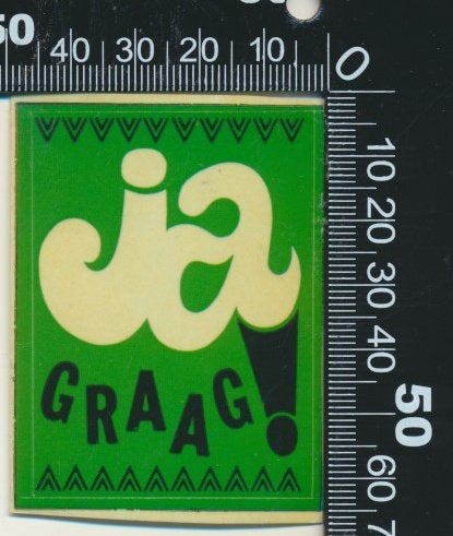 Sticker: Ja graag, Ophalen of Verzenden, Zo goed als nieuw, Bedrijf of Vereniging