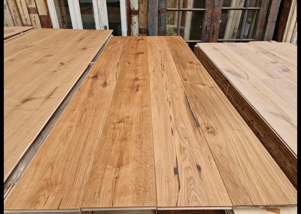 EIKEN VLOER, MULTIVLOER RUSTIEK GEOLIED 18CM BREED, Ophalen of Verzenden, Nieuw, 75 m² of meer