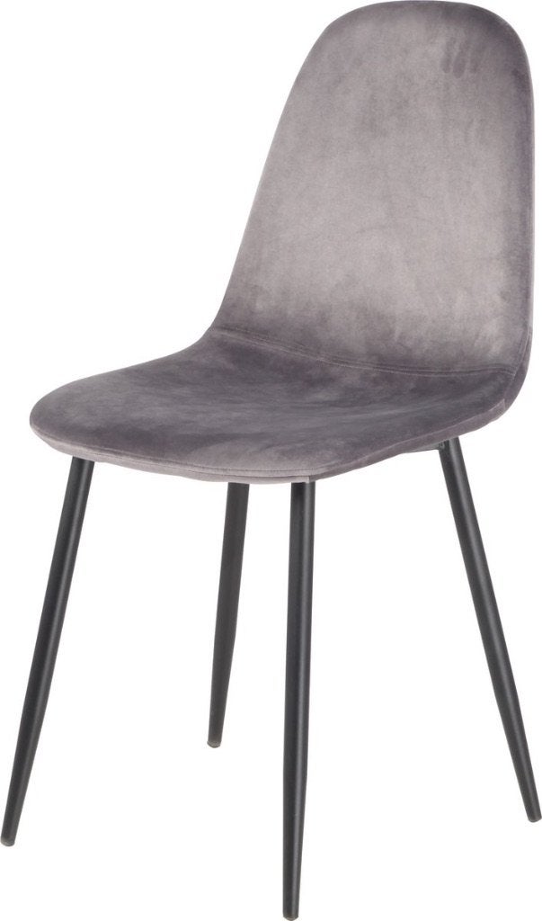 Soph & Tess, Cordoba Eetkamerstoel Fluweel grijs, 4x, Huis en Inrichting, Stoelen, Ophalen, Zo goed als nieuw, Grijs, Stof