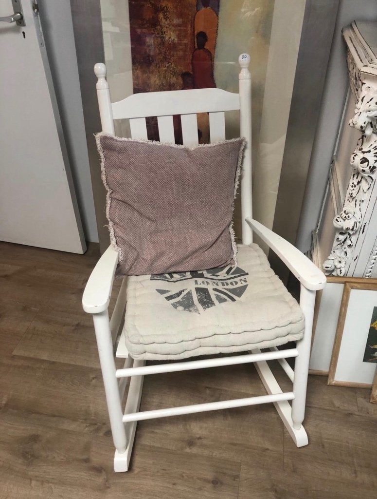 Witte schommelstoel, Huis en Inrichting, Stoelen, Ophalen, Gebruikt, Wit, Eén
