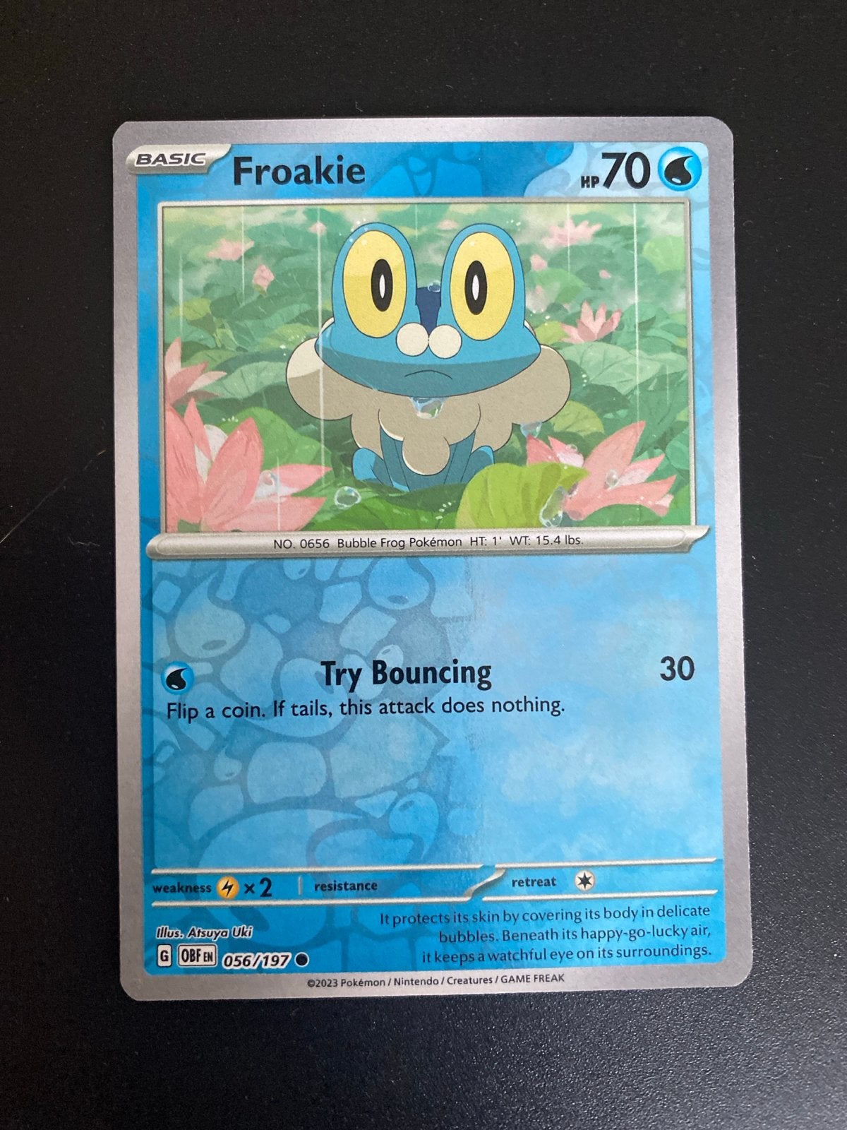 Froakie 056/197 Reverse Holo Obsidian Flames, Ophalen of Verzenden, Nieuw, Losse kaart, Foil