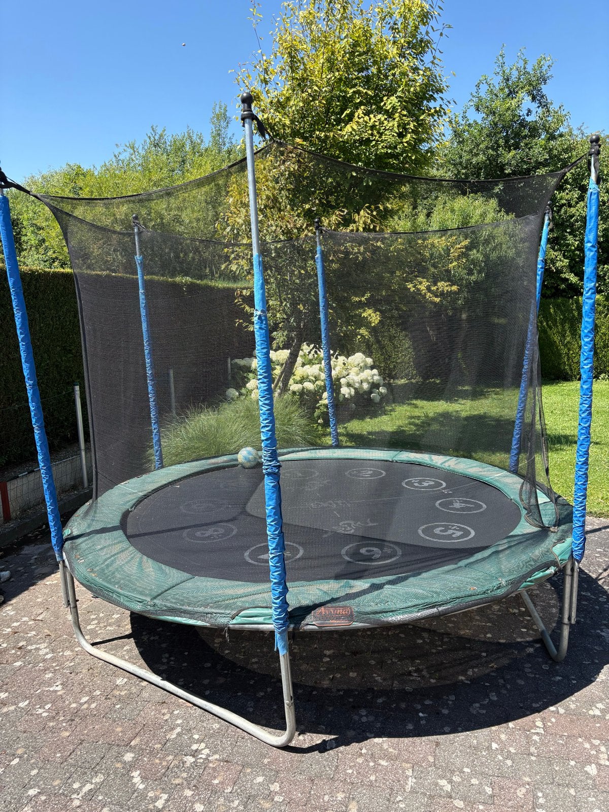 Trampoline met veiligheidsnet en reserve veren, Ophalen, Gebruikt