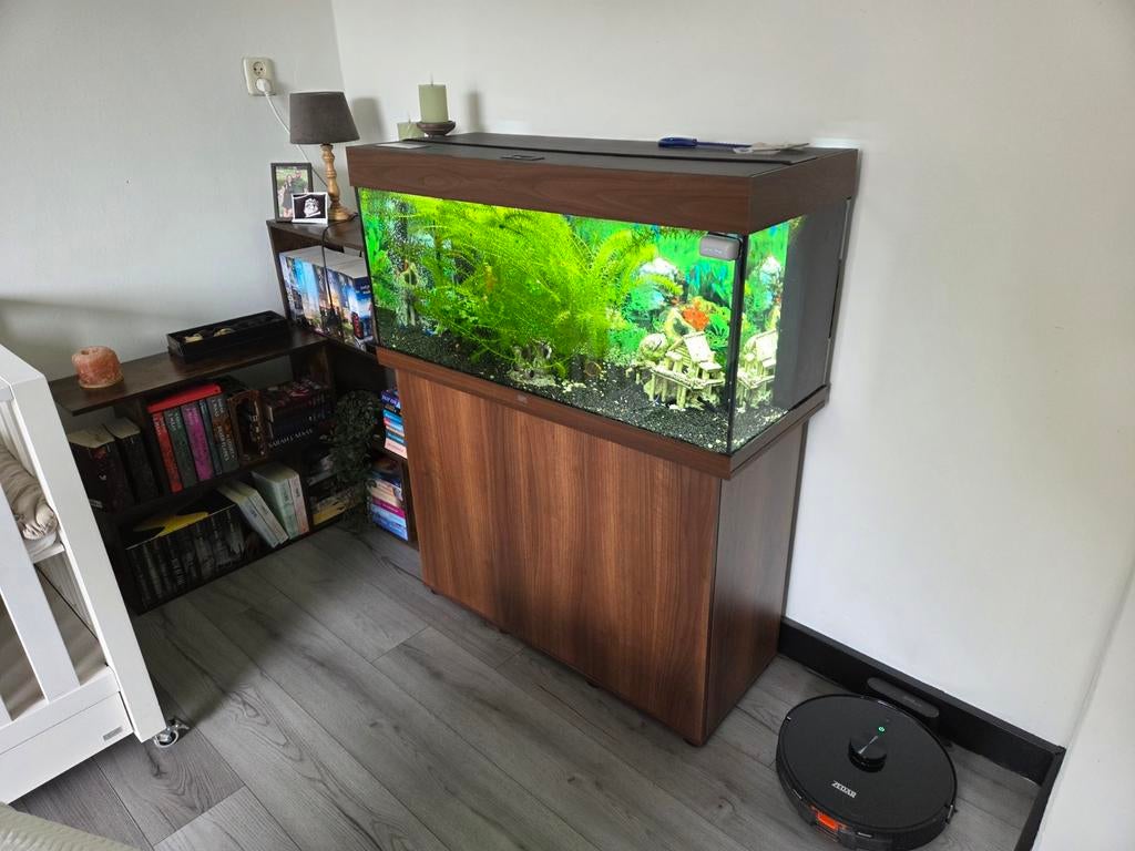 Juwel 200L aquarium incl. onderkast te koop., Ophalen, Zo goed als nieuw, Gevuld zoetwateraquarium