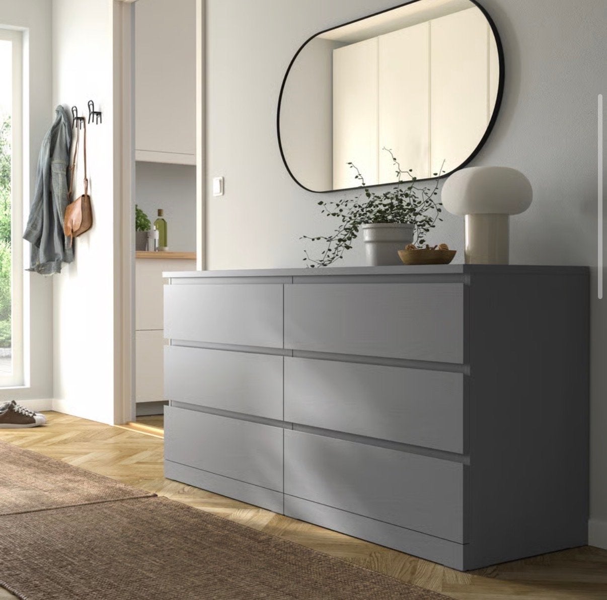 Ikea Malm ladekast, 6 lades, grijs, 160x78cm, NIEUW in doos, Ophalen, 5 laden of meer, 150 tot 200 cm, Nieuw