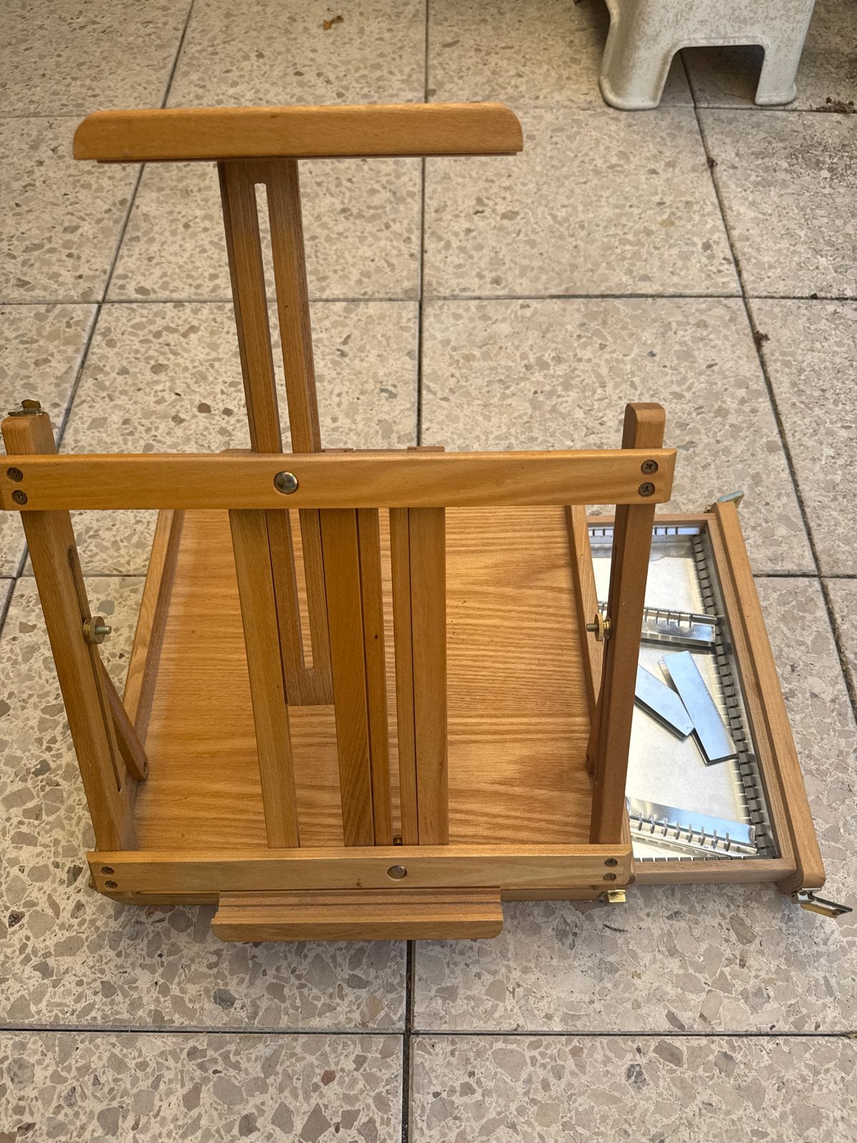 Houten schildersezel met opberglade, Ophalen of Verzenden, Gebruikt, Ezel