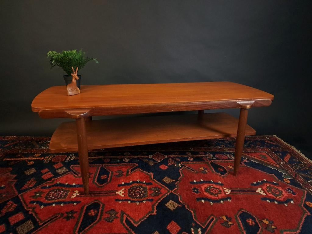 Vintage Midcentury Retro Design Salontafel, Huis en Inrichting, Tafels | Salontafels, Gebruikt, 100 tot 150 cm, ., Teakhout
