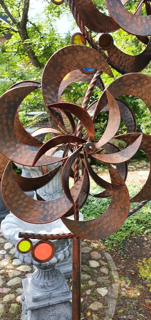 windmolen / DUBBELE BLOEM/windspinner, Tuin en Terras, Windwijzers en Windmolens, Huis en tuin decoratie Marie, Nieuw, Info@huisentuindecoratiemarie.nl