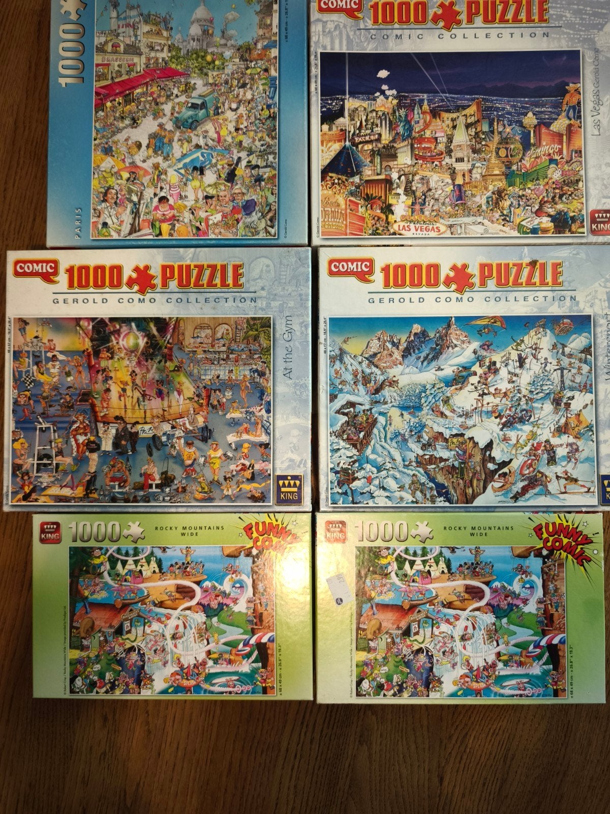 6x King 1000 stukjes puzzels - Comic & Gerold Como, Ophalen of Verzenden, 500 t/m 1500 stukjes, Gebruikt, Legpuzzel