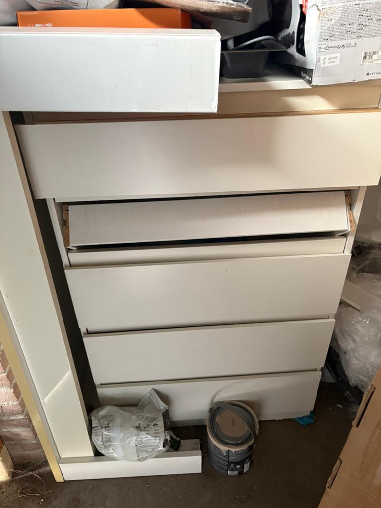 KULLEN Ladekast 5 lades wit, Huis en Inrichting, Ophalen, Gebruikt, 5 laden of meer, 50 tot 100 cm