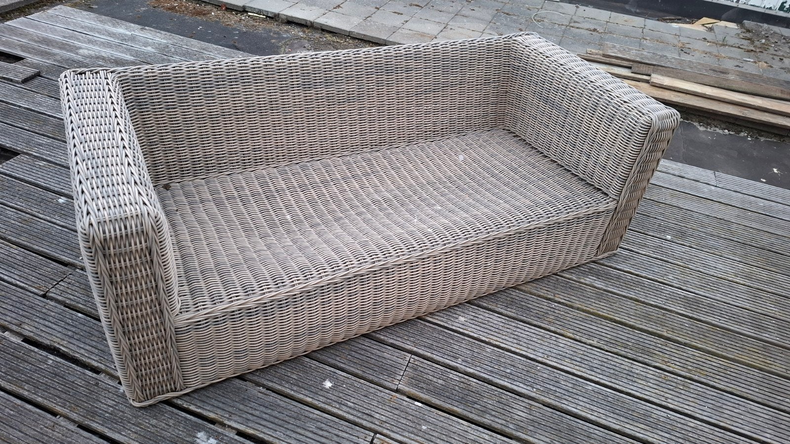 Tuinbank gevlochten kunststof, Tuin en Terras, Tuinsets en Loungesets, Ophalen of Verzenden, Gebruikt, Kunststof