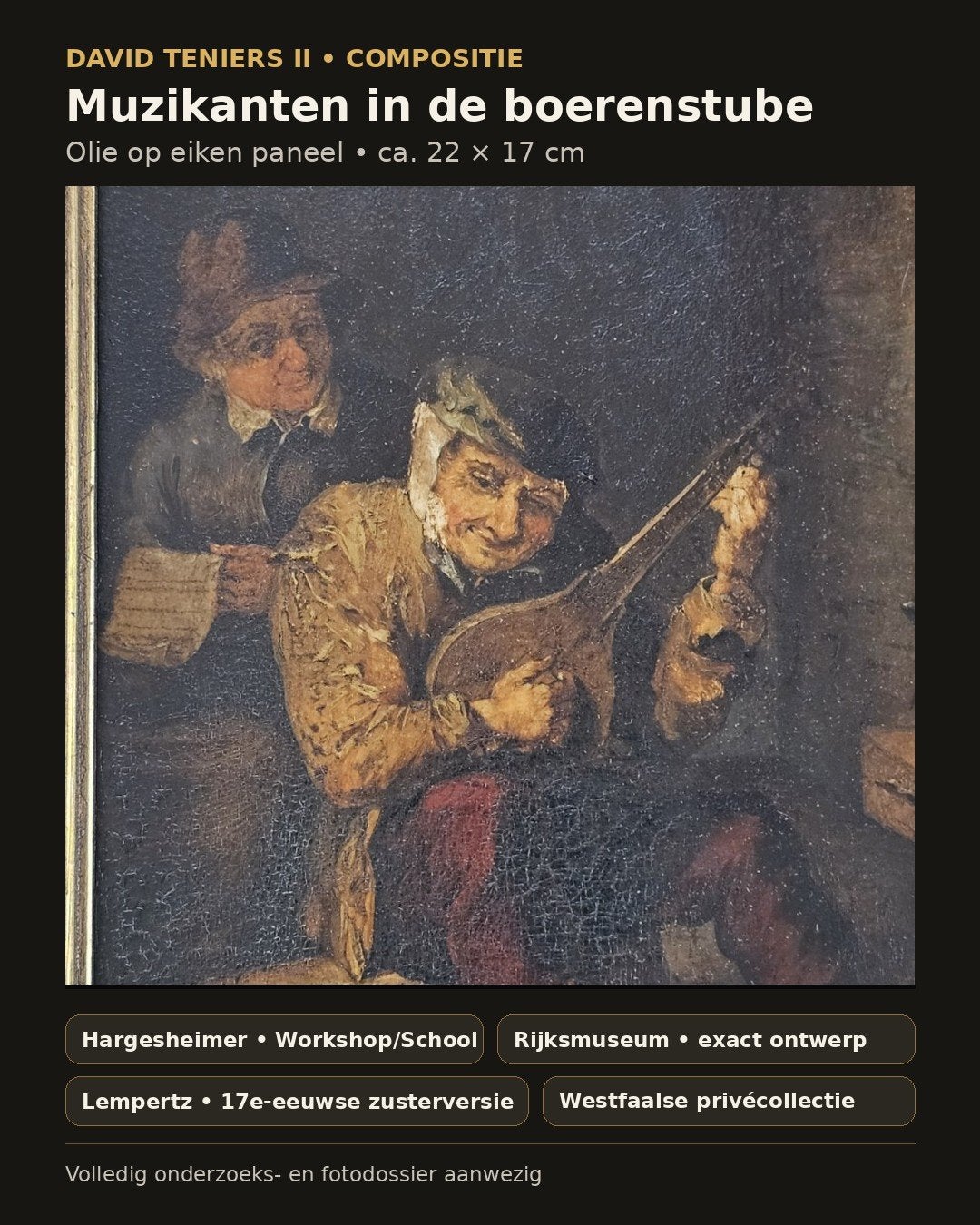 David Teniers II School - Muzikanten in de boerenstube, Paneel, Portret of Personen, Oud hollands, Ophalen of Verzenden