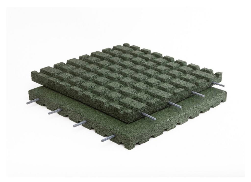 RUBBER TEGEL GROEN (50x50x4) - 10m2, Ophalen, Rubber, Overige typen