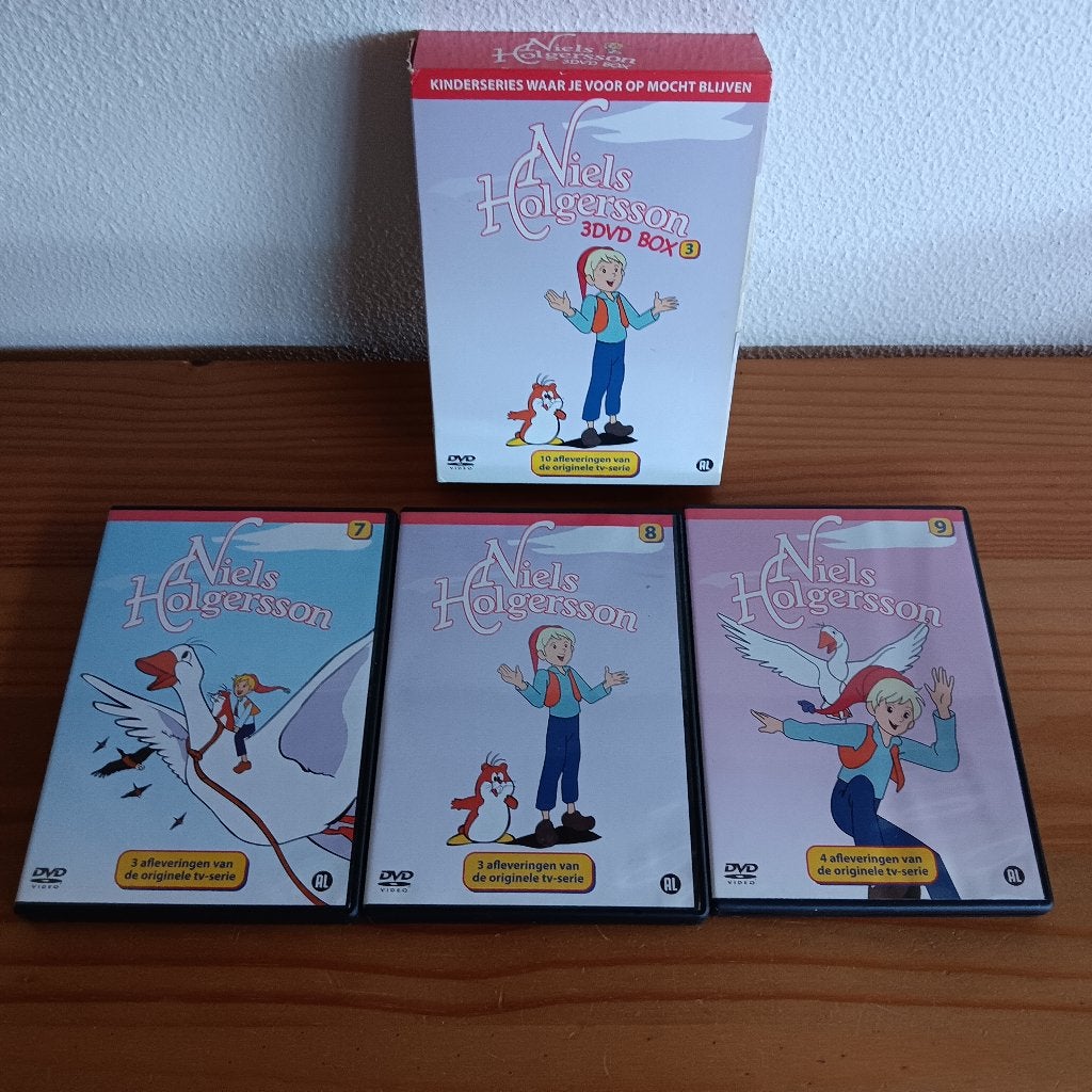 Niels Holgersson 3 DVD Box (deel 7, 8, 9), Animatie, Alle leeftijden, Zo goed als nieuw, Box/collectie