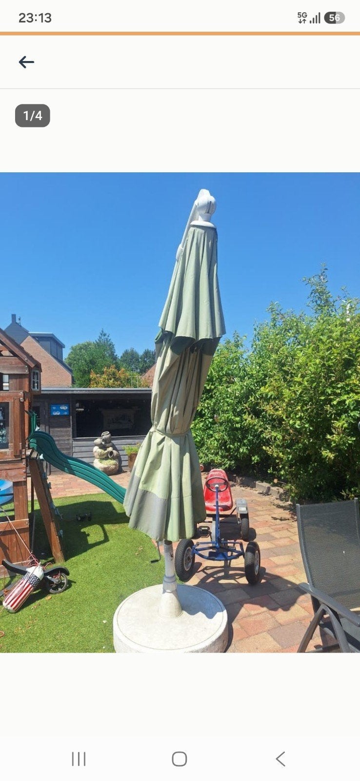Sun Garden Easy Sun parasol met zware voet (touw defect), Ophalen
