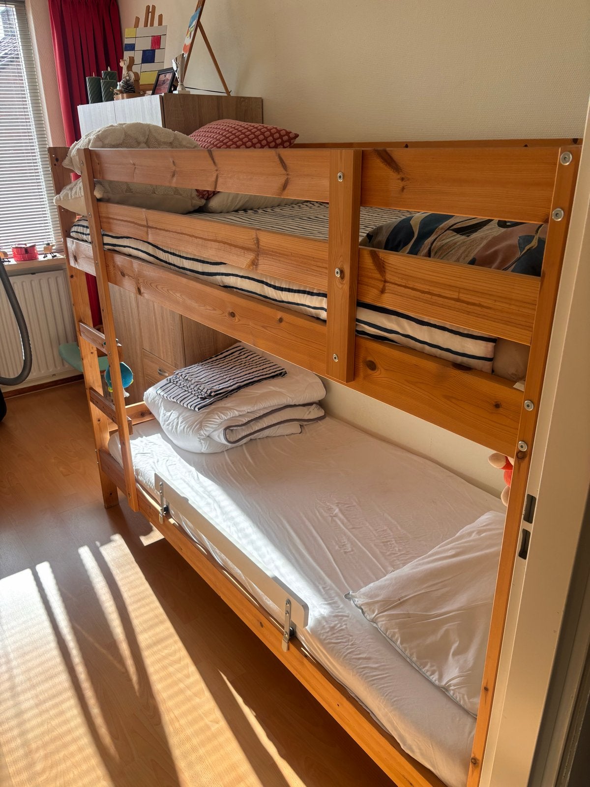 Stevig houten stapelbed - Ideaal voor kinderkamer, Ophalen, Gebruikt, 90 cm, Eenpersoons