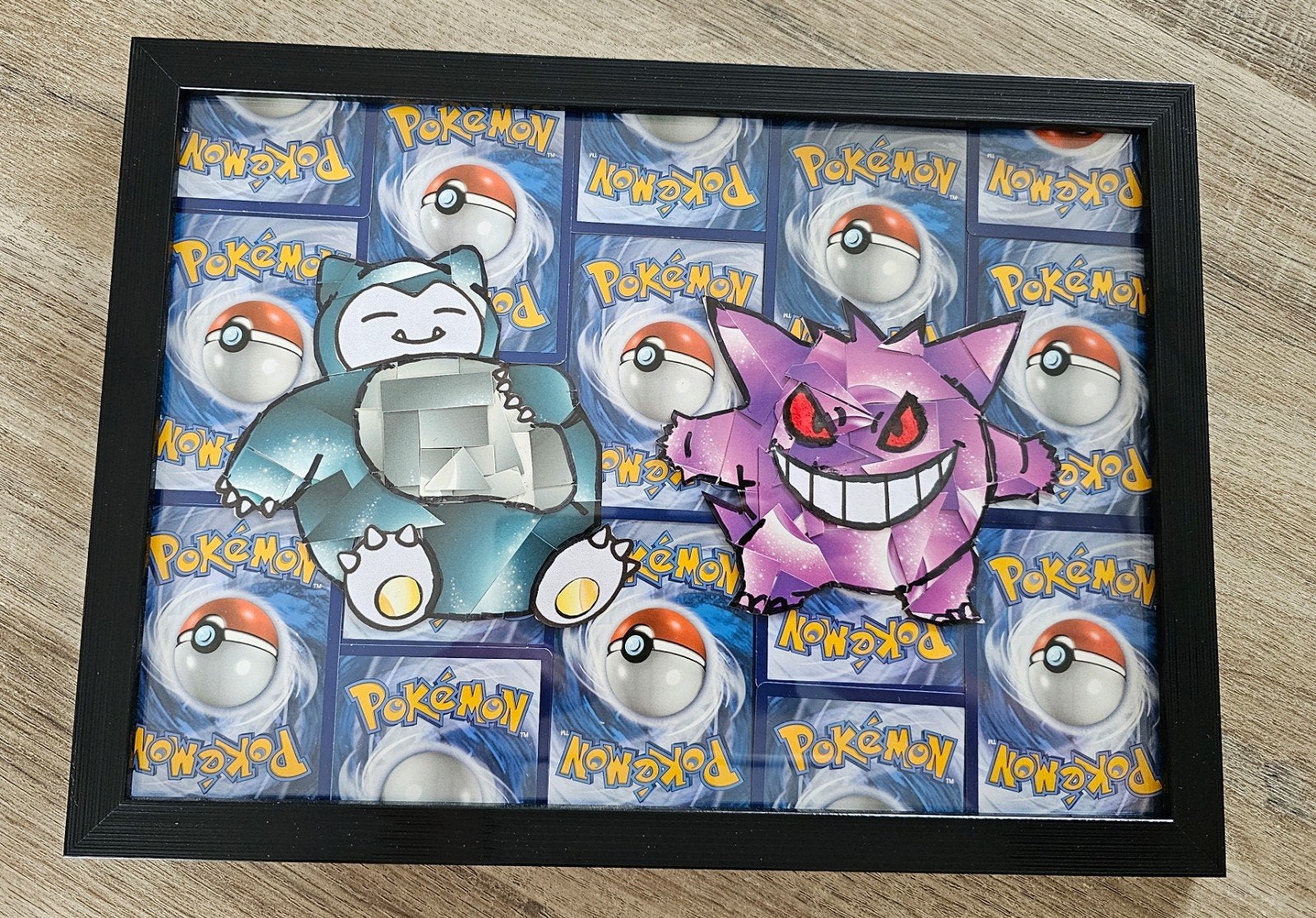 Handgemaakte Pokémon figuren: Snorlax & Gengar (ingelijst), Ophalen of Verzenden, Nieuw