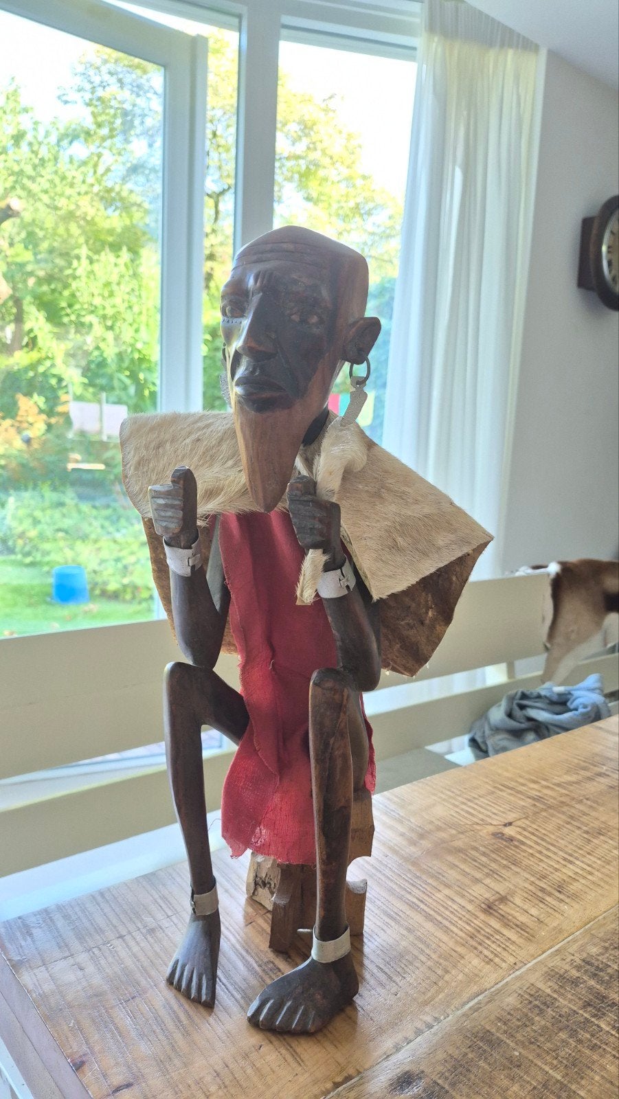 Mzee, Masai Beeld uit Kenia - Oude Wijze Man Houtsnijwerk, Ophalen of Verzenden
