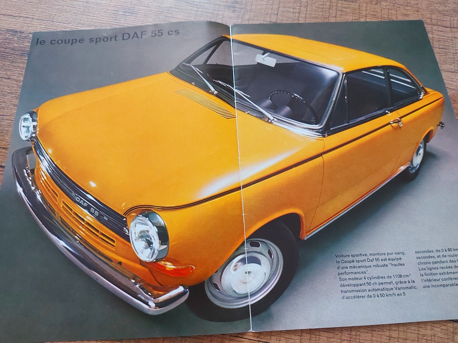 1971 Daf 55 coupé Belgische folder (lich beschadigd), Ophalen of Verzenden, Zo goed als nieuw, Overige merken