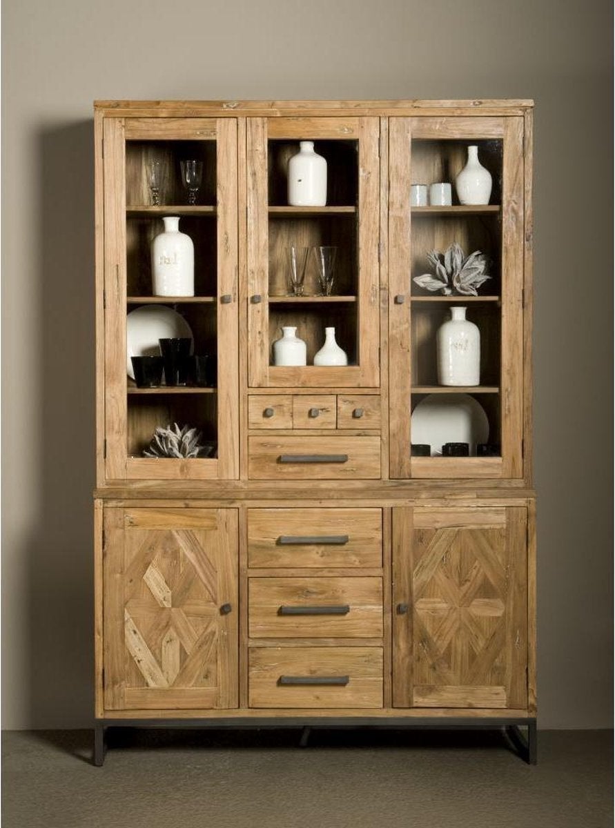 Tower Living buffetkast Mascio 150x45x220 cm teak, Ophalen, 100 tot 150 cm, 200 cm of meer, Teakhout