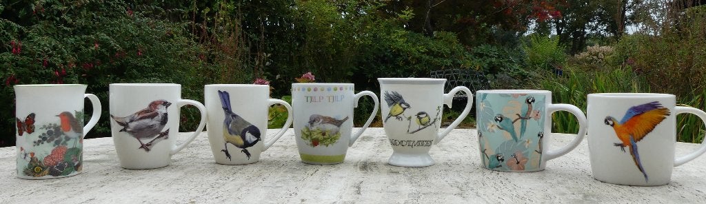 7 Leuke Vogel Mokken + 2 Kommen en 3 x Marjolein Bastin, Ophalen of Verzenden, Nieuw, Porselein, Kop(pen) en/of Schotel(s)