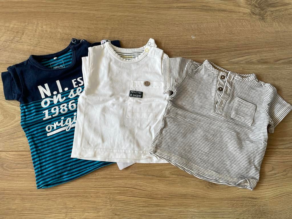3 leuke shirtjes mt 56 Bess Noppies Prenatal nette staat, Ophalen of Verzenden, Gebruikt, Jongetje of Meisje, Shirtje of Longsleeve