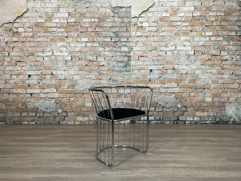 Vintage Draadstoel set van 4 – Chroom/zwart | TheReSales, Huis en Inrichting, Stoelen, Ophalen, Zwart, Design, Zo goed als nieuw