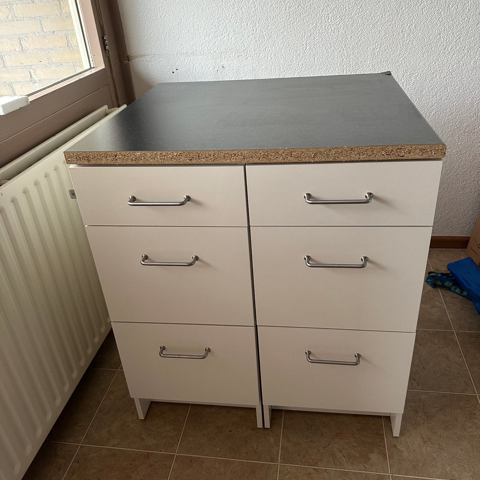 IKEA Knoxhult 2x ladeblok / keukeneiland, Ophalen, Gebruikt, Wit, 50 tot 100 cm